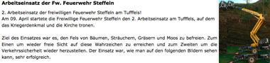 Arbeitseinsatz der Fw. Feuerwehr Steffeln
